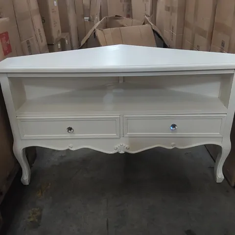 HOMESDIRECT365 ANTIQUE FRENCH STYLE 2 DRAWER WOODEN TV STAND