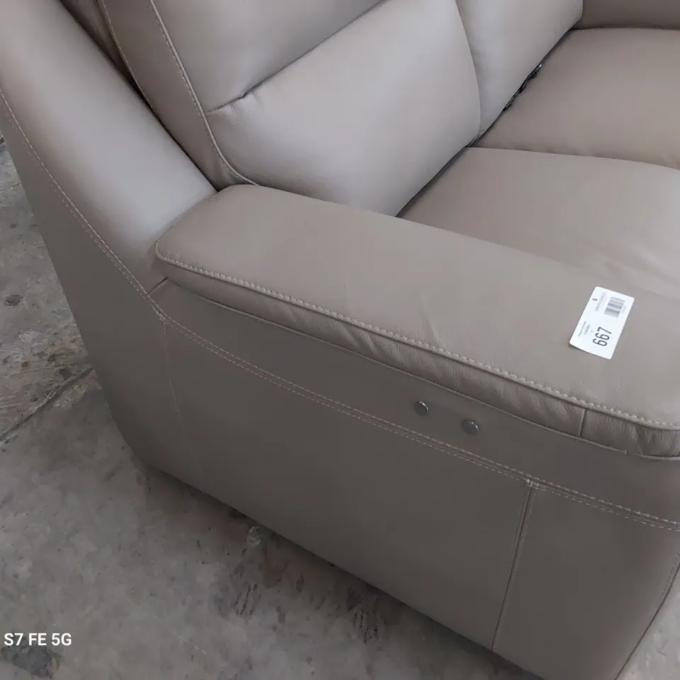 QUALITY ITALIAN DESIGNER PARMA POWER RECLINING TWO SEATER SOFA CLAY LEATHER 
