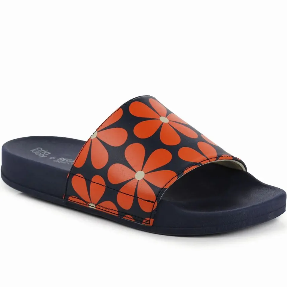 REGATTA ORLA KIELY FLORAL SLIDERS DAISY NAVY SIZE 5