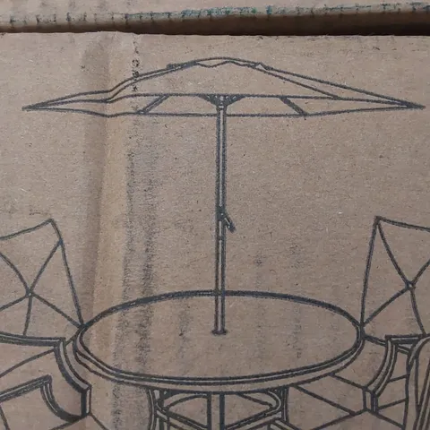 BOXED GREY GARDEN DINING TABLE PARASOL