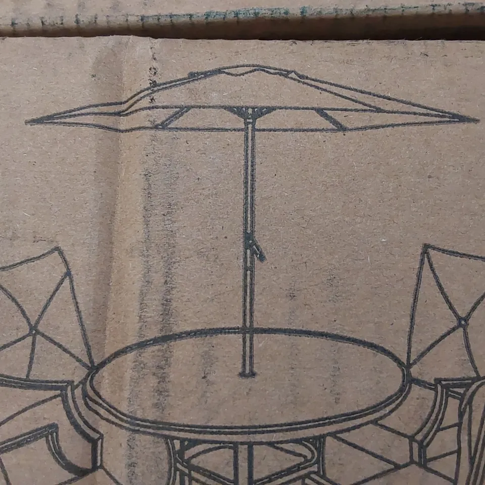 BOXED GREY GARDEN DINING TABLE PARASOL