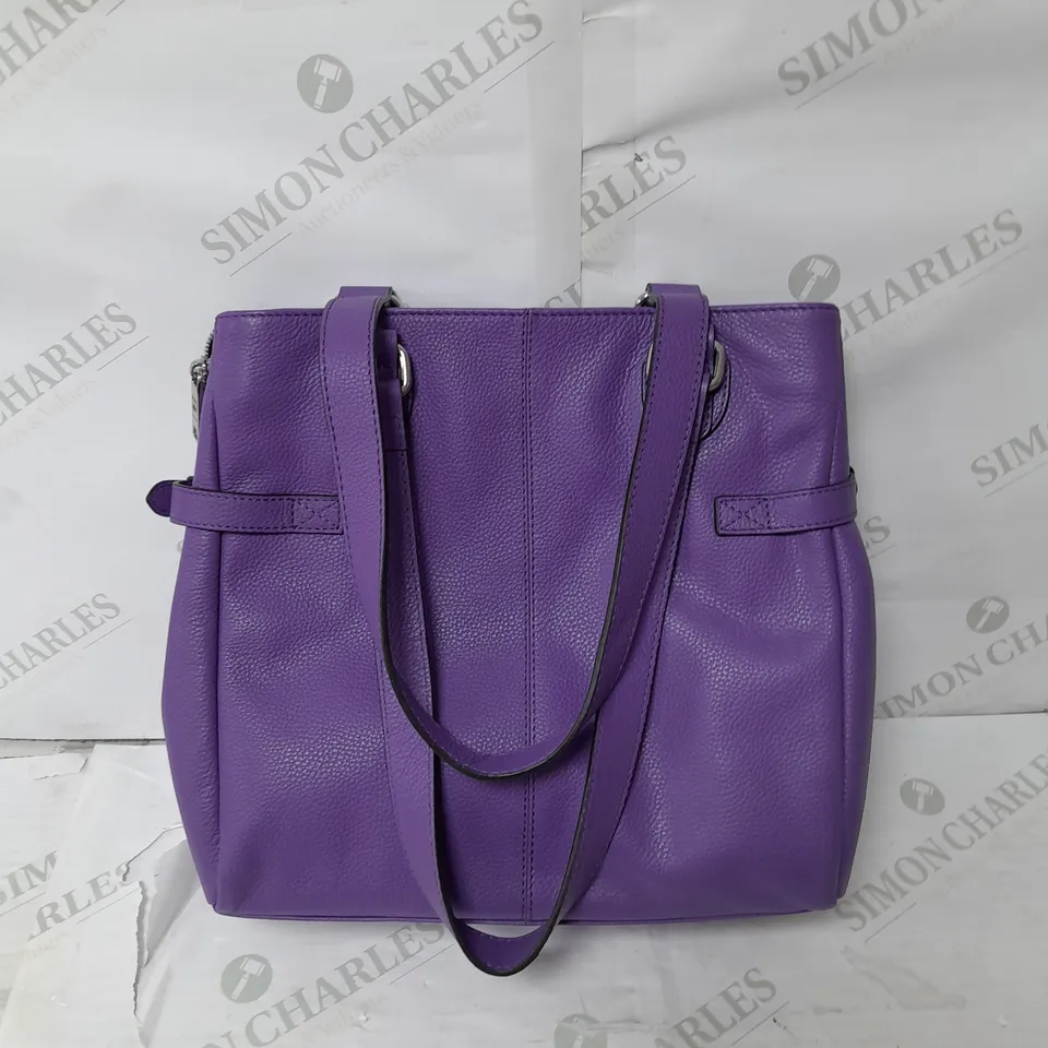 BRENDA EDWARDS LEATHER HANDBAG IN PURPLE 