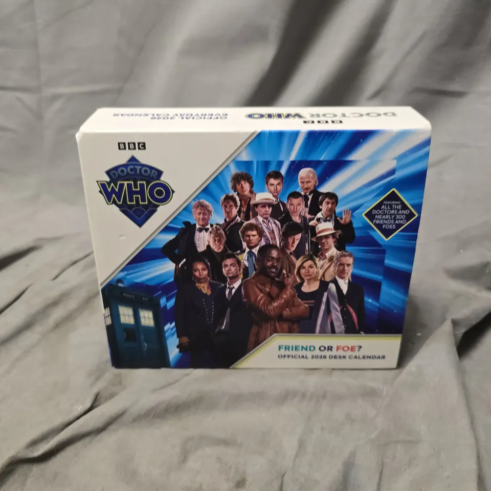 BOXED BBC DOCTOR WHO OFFICIAL 2026 DESK CALENDER