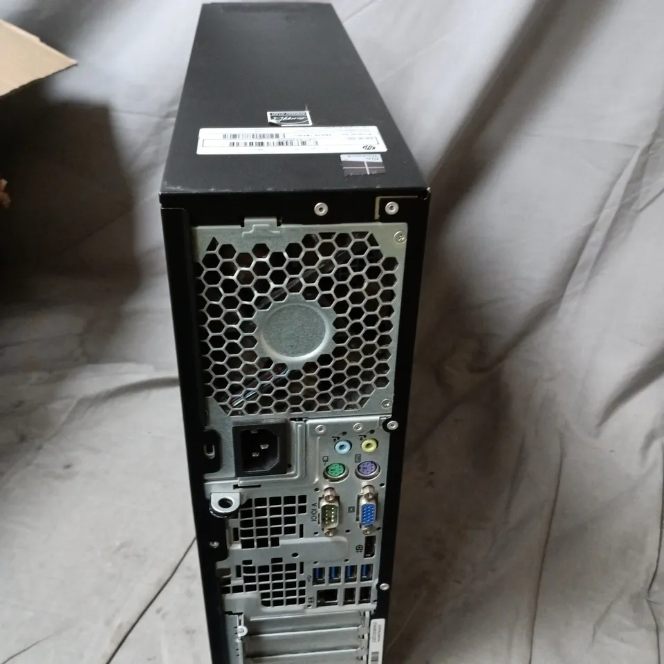HP DESKTOP PC TOWER – BLACK FRONT PANEL, REAR I/O VISIBLE 