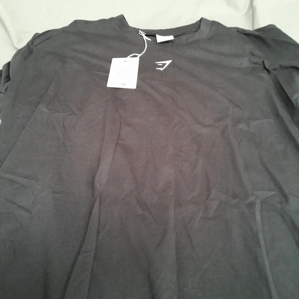 GYMSHARK BLACK FRACTION OVERSIZED T-SHIRT - XXL