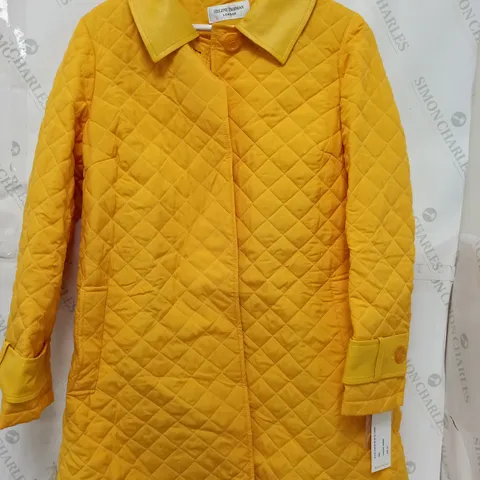 HELENE BERMAN QUILTED SWING MAC IN YELLOW - SIZE 16