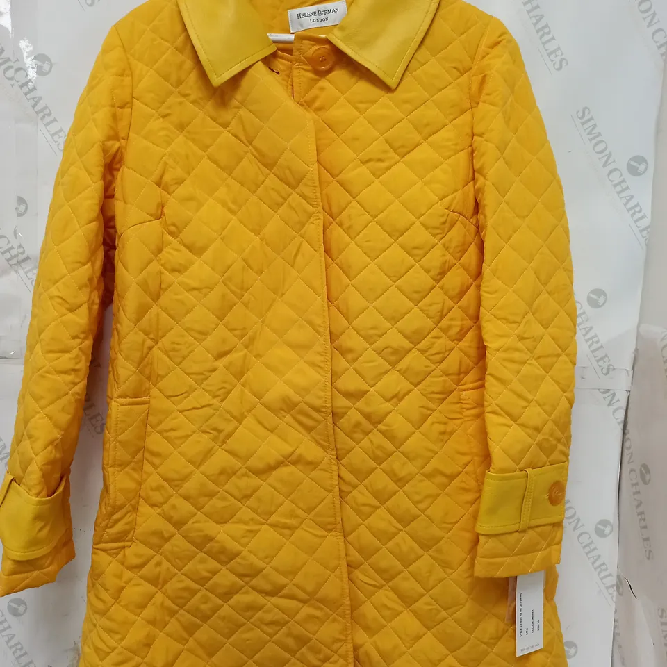 HELENE BERMAN QUILTED SWING MAC IN YELLOW - SIZE 16