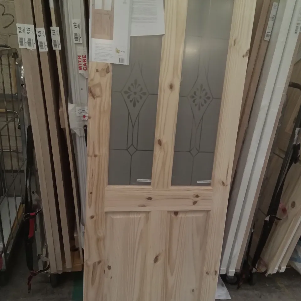 4 PANEL KNOTTY PINE GLAZED INTERNAL DOOR 1981×762×35MM