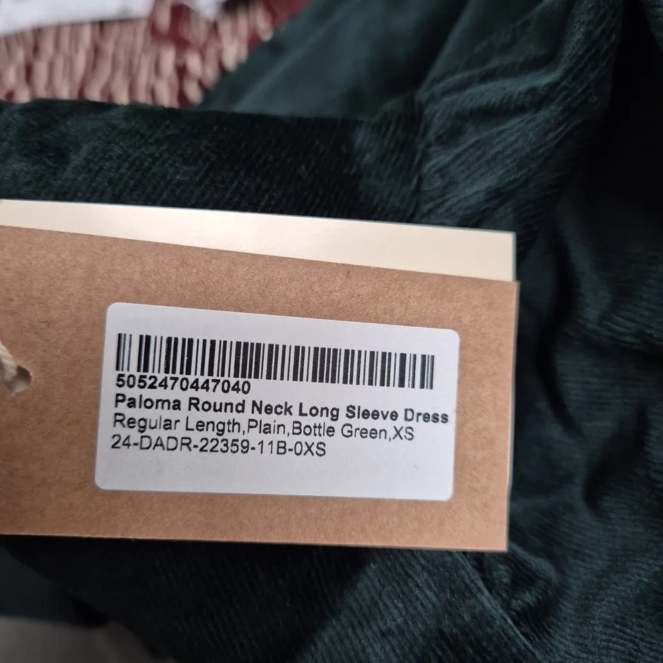ASPIGA PALOMA ROUND NECK LONG SLEEVE DRESS – BOTTLE GREEN, XS