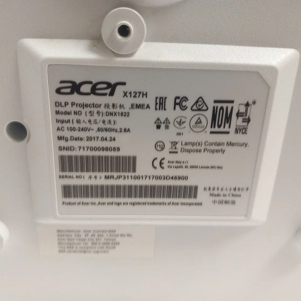ACER DLP PROJECTOR DNX1522