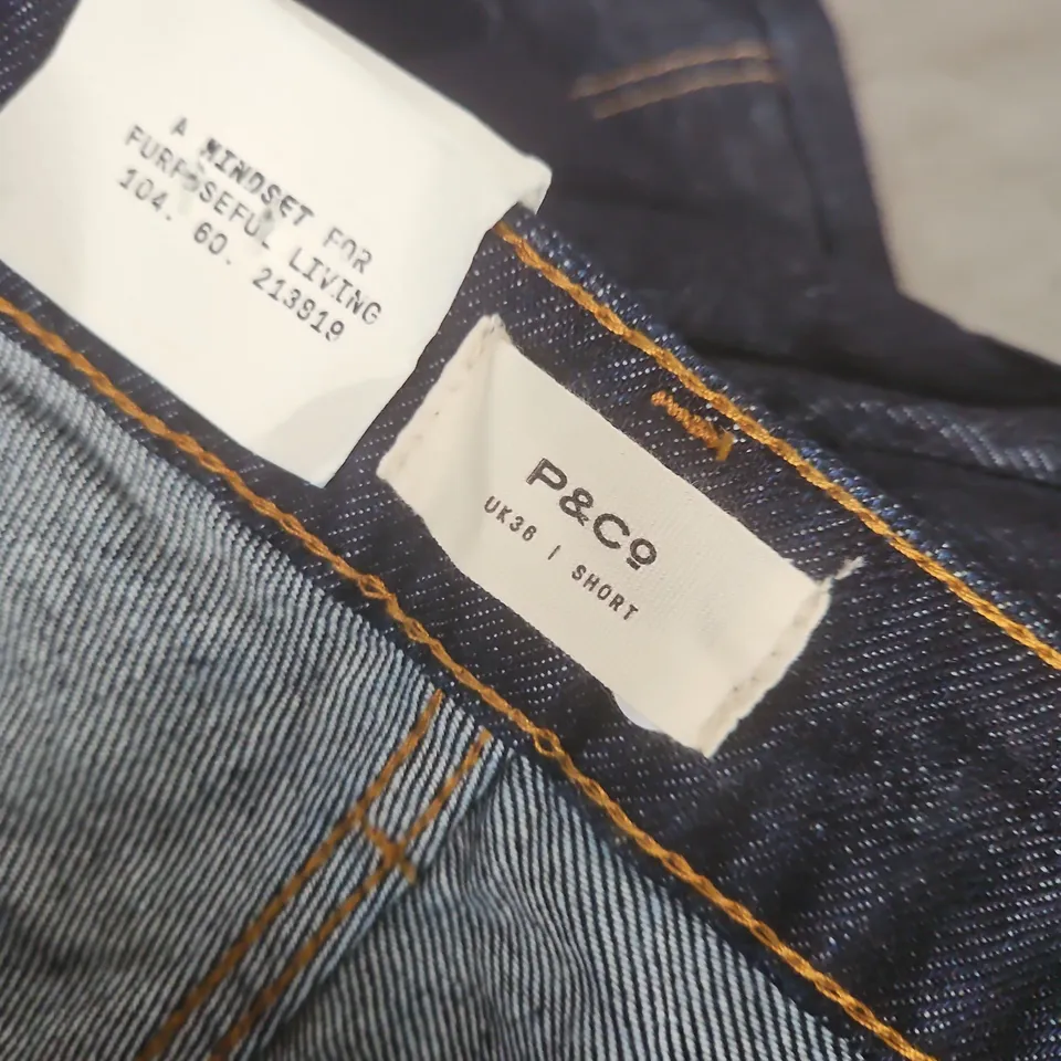 P&CO RAW DENIM CARPENTER PANTS INDIGO DENIM - UK 36
