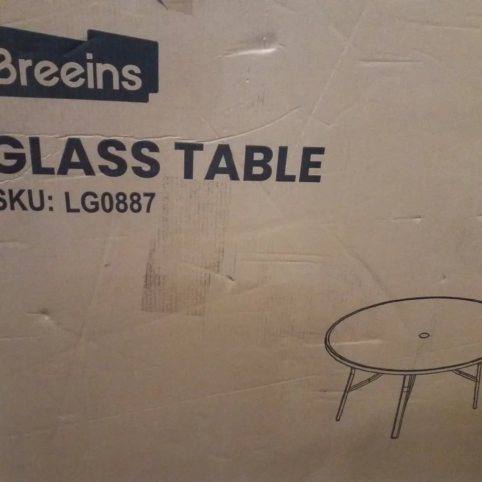 BOXED BREEINS GLASS TABLE 