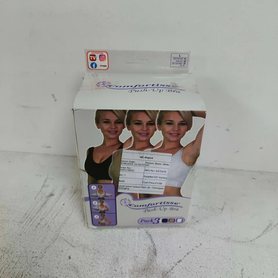 BOXED COMFORTISSE PUSH UP BRA 3 PACK - LARGE