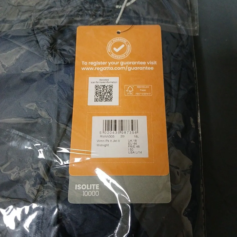 REGATTA GREAT OUTDOORS MIDNIGHT JACKET SIZE 18 BAGGED