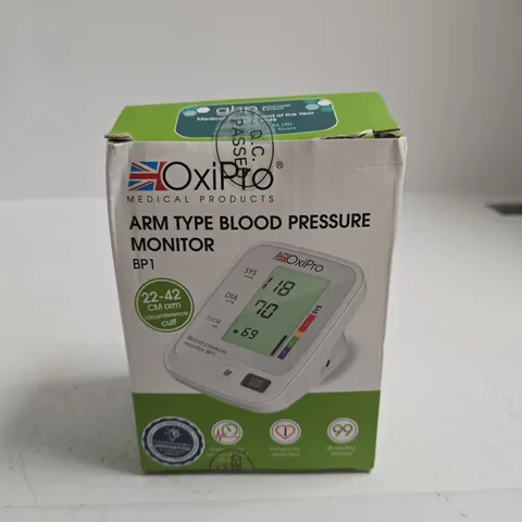 OXIPRO ARM TYPE BLOOD PRESSURE MONITOR BP1 – BOXED