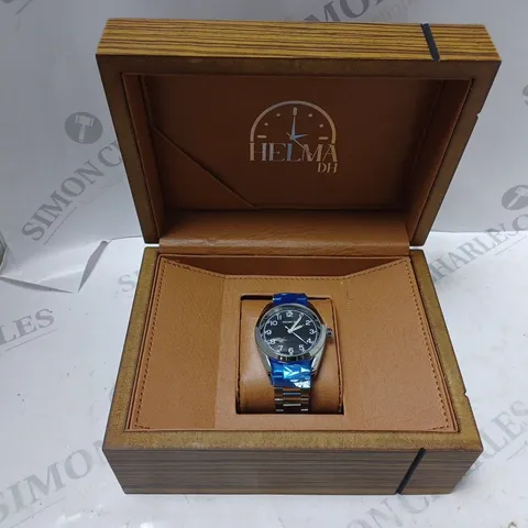 MENS HELMHA DH WATCH –  STAINLESS STEEL STRAP – 3ATM WATER RESISTANT – LUXURY GIFT BOX INCLUDED