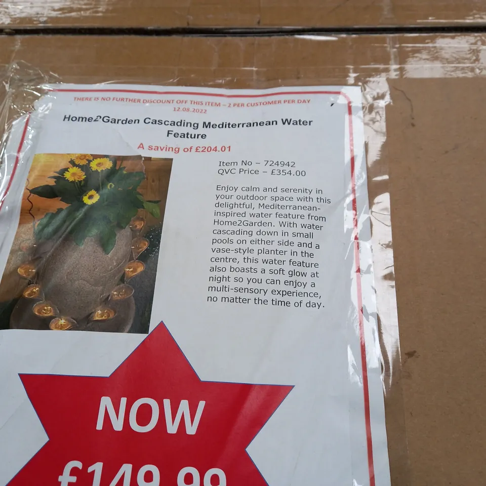 HOME2GARDEN CASCADING MEDITERRANEAN  WATER FEATURE 