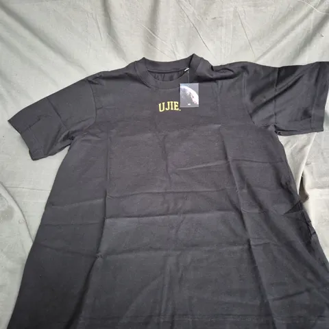 UJIE VANESSA BLACK T-SHIRT – DEATH IS LIFE PRINT – UK SIZE M
