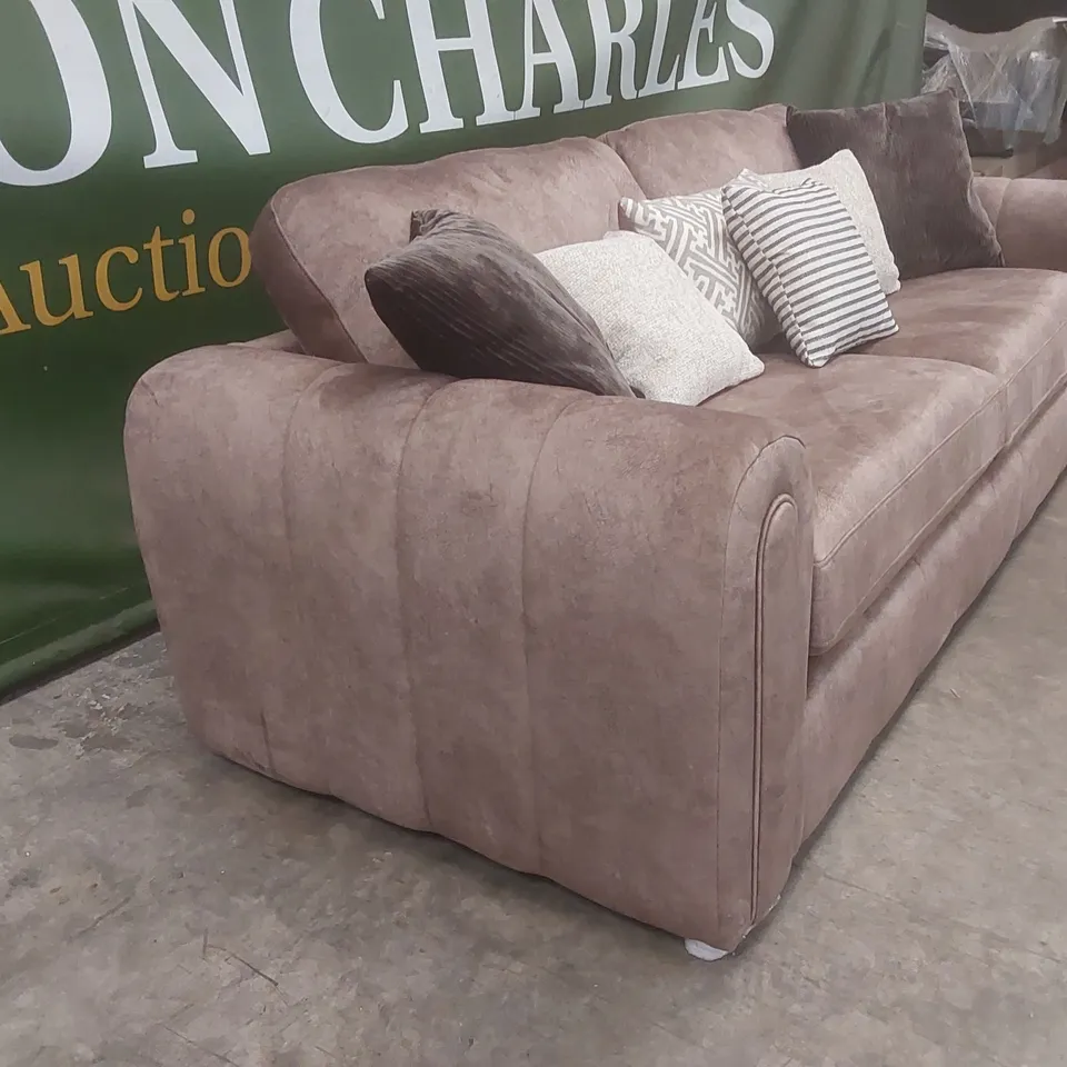 QUALITY DESIGNER AMARA 3 SEATER VELVET UPHOLSTERED SOFA