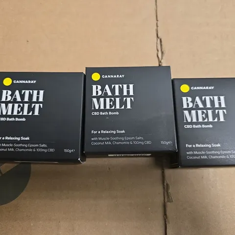 CANNARAY BATH MELT CBD BATH BOMBS – SET OF 3, 150G EACH