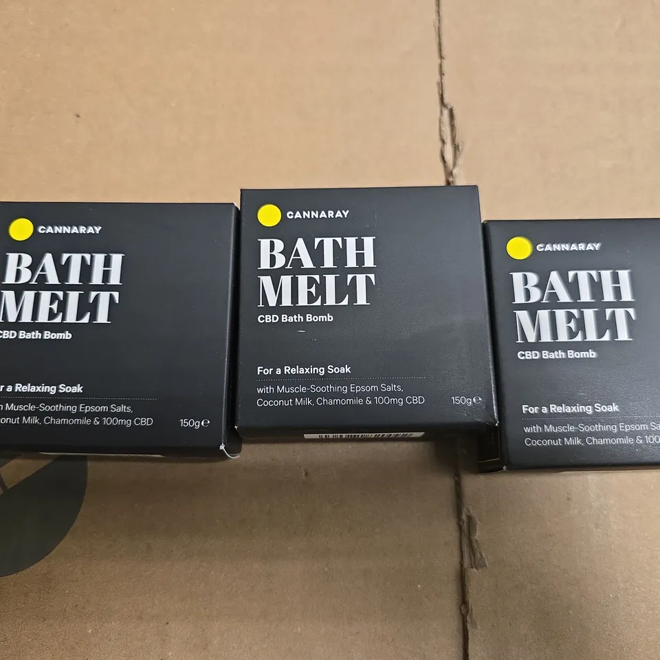 CANNARAY BATH MELT CBD BATH BOMBS – SET OF 3, 150G EACH