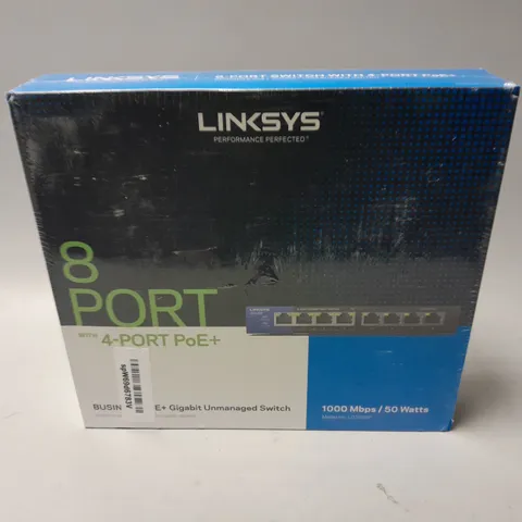 SEALED LINKSYS 8-PORT WITH 4-PORT POE+ UNMANAGED SWITCH