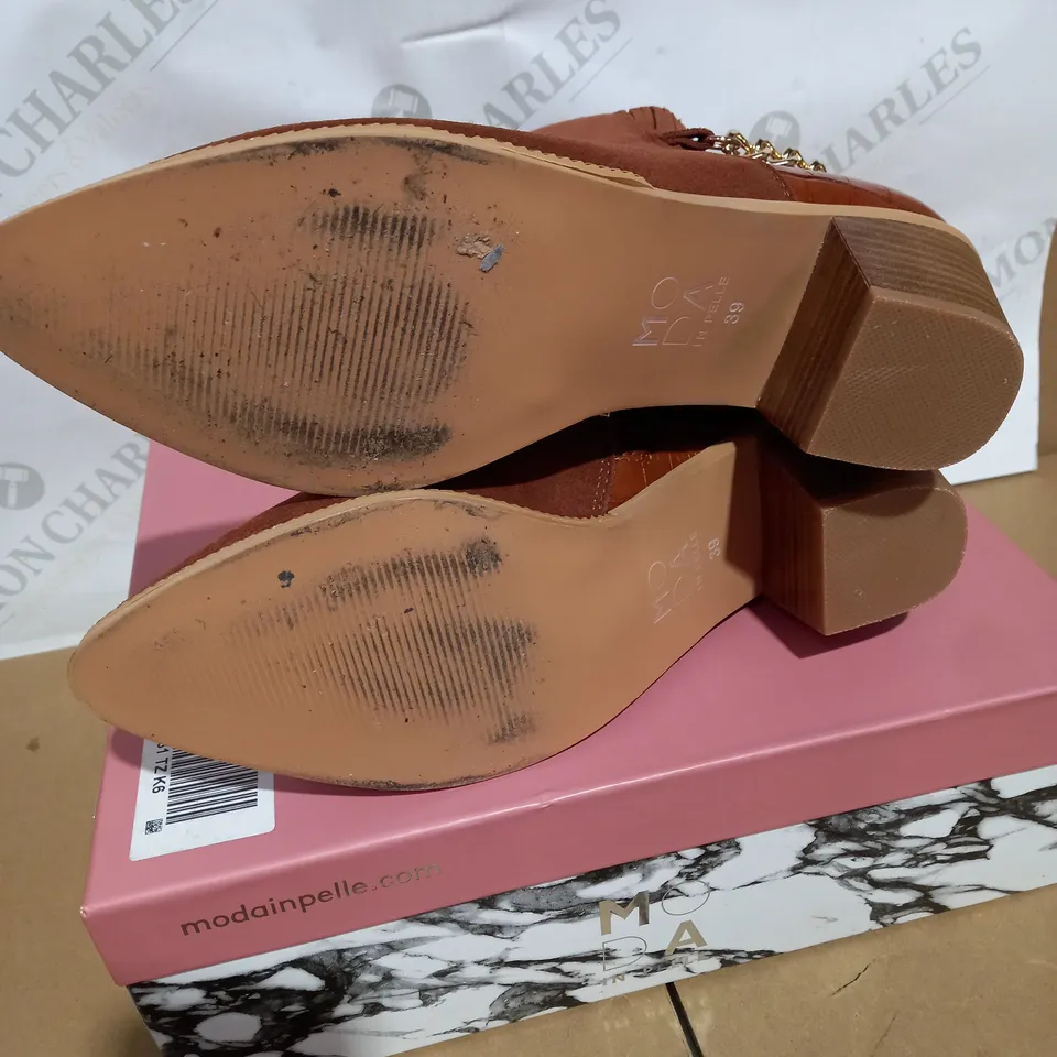 MODA IN PELLE BRINLEE ANKLE BOOTS, BROWN - SIZE 6