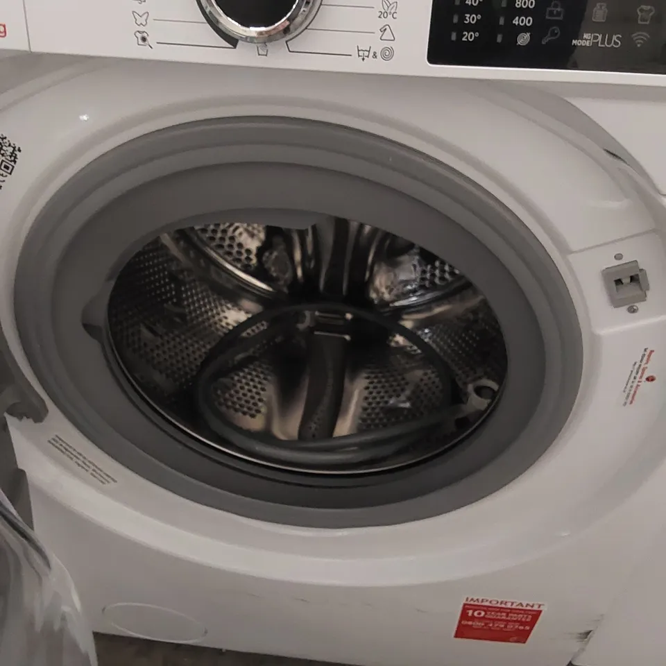 HOOVER H-WASH FREESTANDING WASHING MACHINE IN WHITE, MODEL: HWD69AMBC/1-80