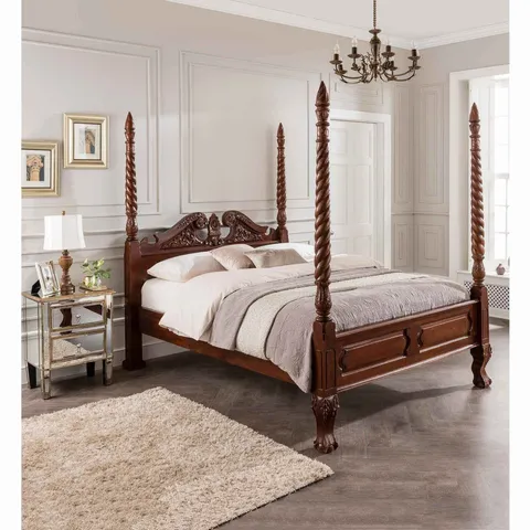 BRAND NEW BOXED HOMES DIRECT 365 MAHOGANY FRENCH STYLE 4 POSTER BED SUPERKING (5 BOXES)