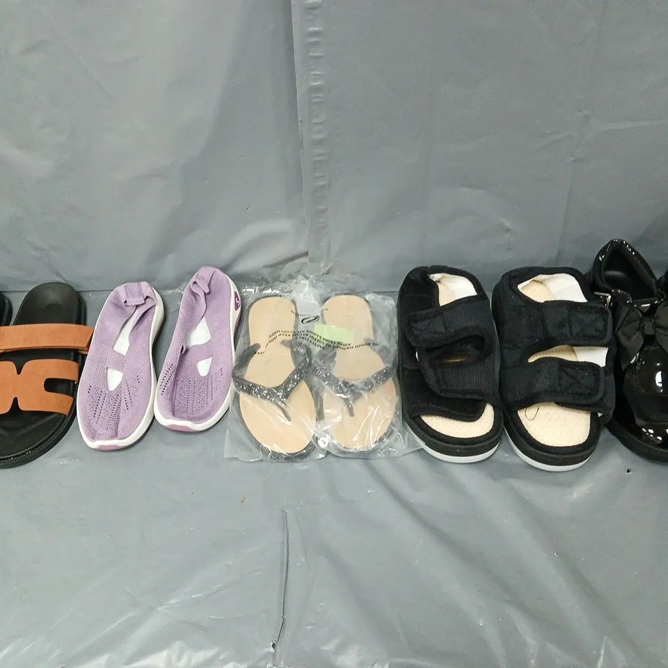 BOX OF APPROXIMATELY 15 PAIRS OF ASSORTED SHOES IN VARIOUS STYLES, COLOURS AND SIZES