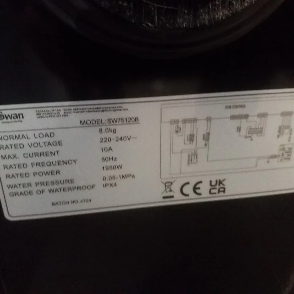 SWAN 8KG 1400 SPIN FREESTANDING WASHING MACHINE - BLACK