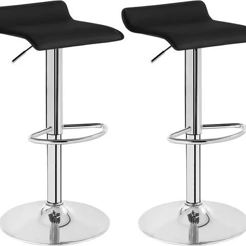 BOXED WOLTU BAR STOOLS, FAUX LEATHER BAR STOOLS (SET OF 2) - BLACK (1 BOX)