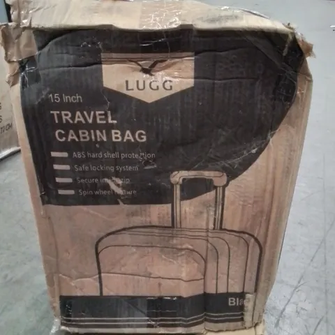 BOXED 15" LUGG LIGHTWEIGHT TRAVEL CABIN BAG/SUITCASE  -BLACK-