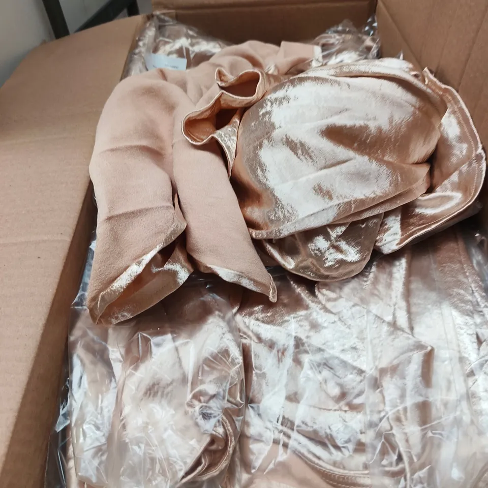 BOX OF APPROXIMATELY 50 URBAN BLISS CHAMPAGNE CAPE SLEEVE DRESS - SIZES 8  / 14  
