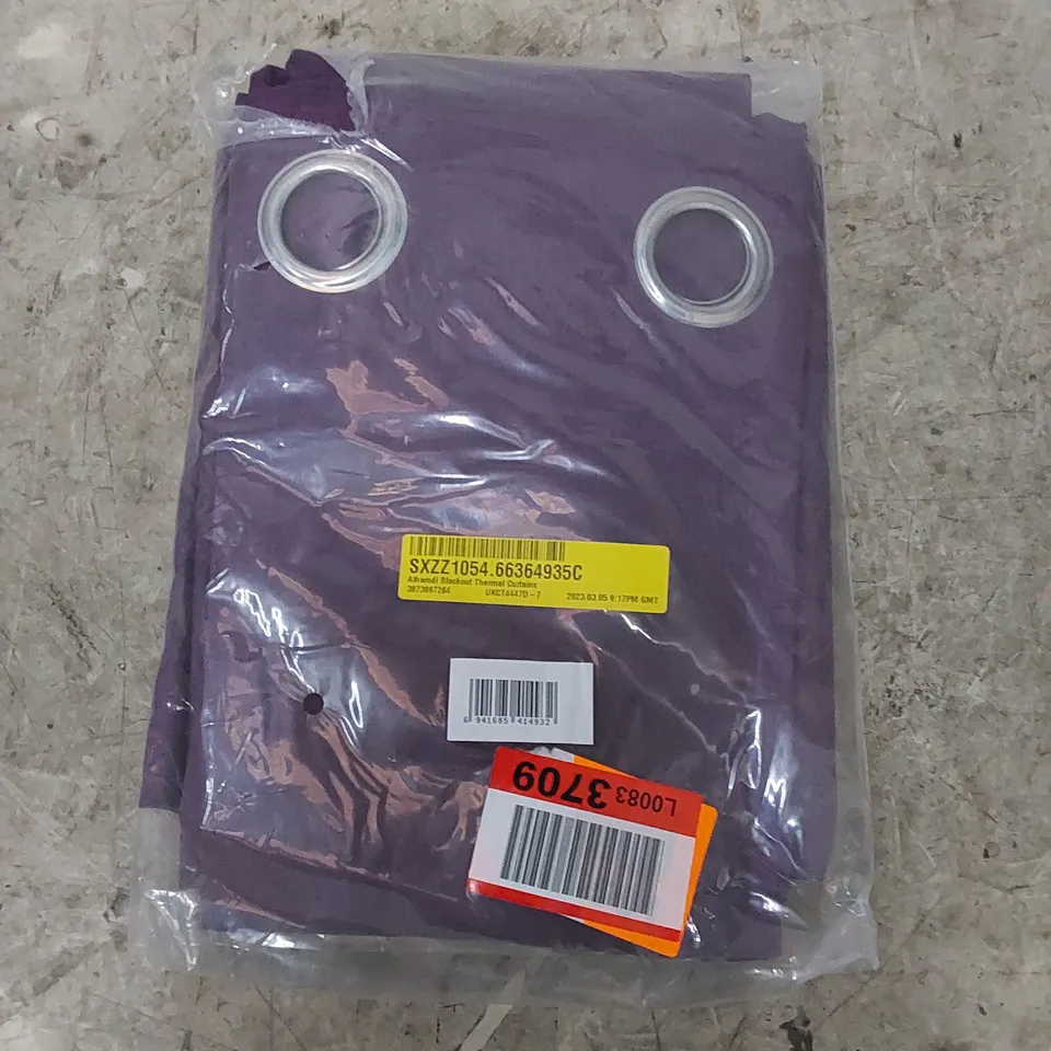 BAGGED ALHAMDI BLACKOUT THERMAL CURTAINS - PURPLE // SIZE UNSPECIFIED 