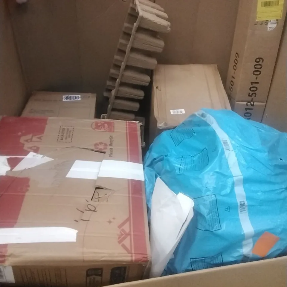 PALLET OF ASSORTED HOUSEHOLD GOODS AND PRODUCTS TO INCLUDE; TURTLE BEACH RACE KD3, PROBREEZE, BOXED FURNITURE ETC