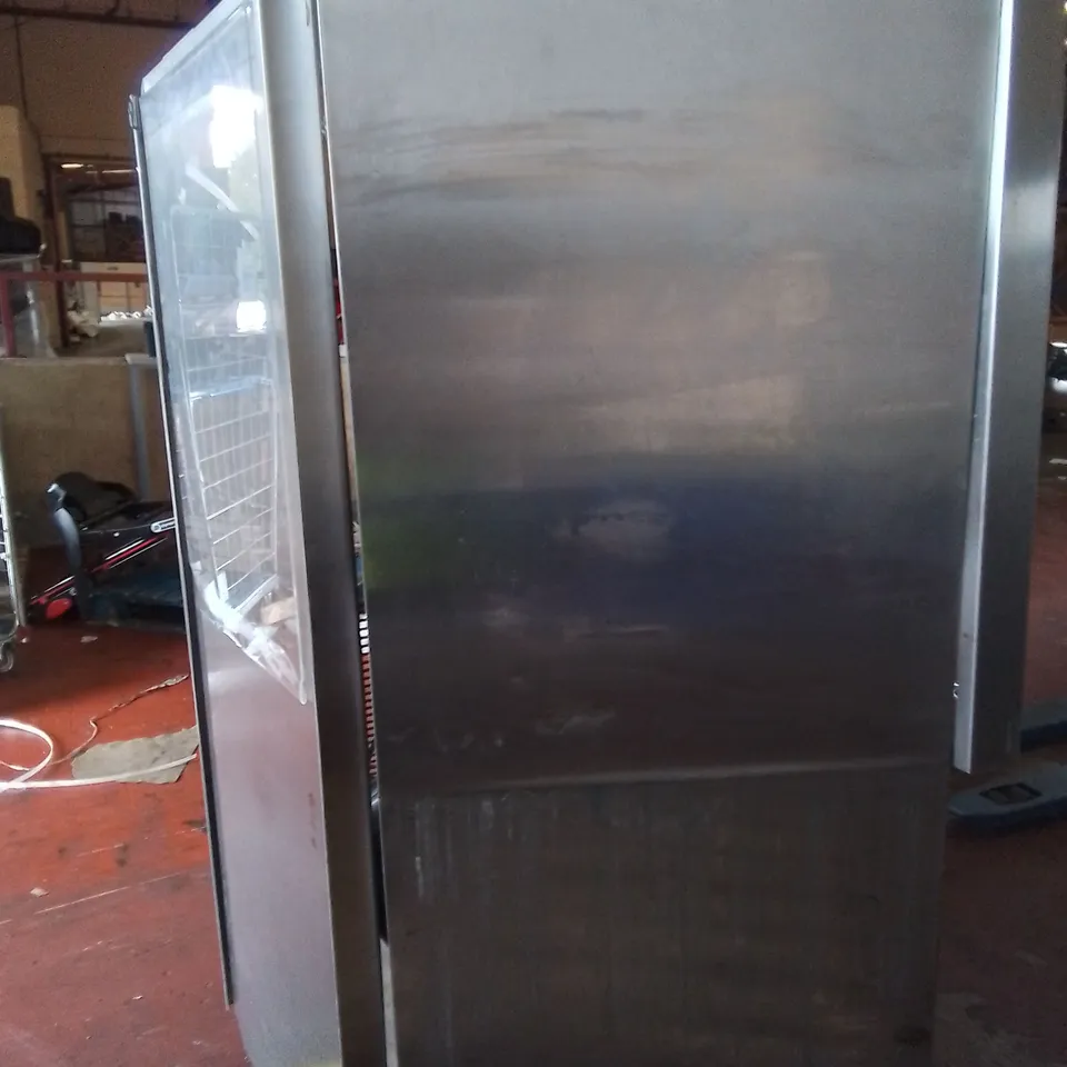 COMMERCIAL STAINLESS DOUBLE DOOR REFRIGERATED FOOD STORAGE UNIT 