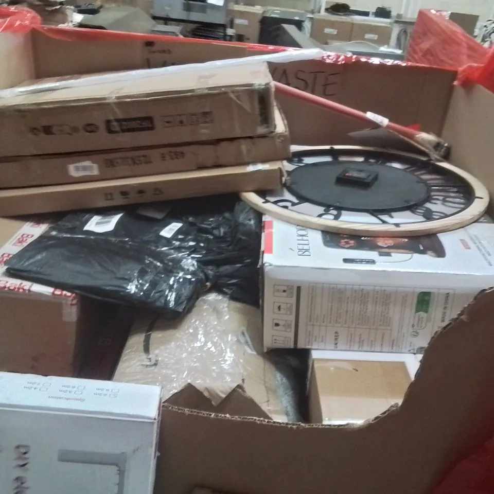 PALLET OF ASSORTED HOUSEHOLD GOODS AND PRODUCTS TO INCLUDE;ELECTRIC LITTER BOX,ELECTRIC CURTAIN KIT,FLOOR CUTTER