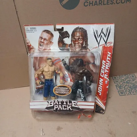 WWE BATTLE PACK ACTION FIGURES – JOHN CENA VS BATISTA (INCLUDES MICROPHONE & WATER BOTTLE)
