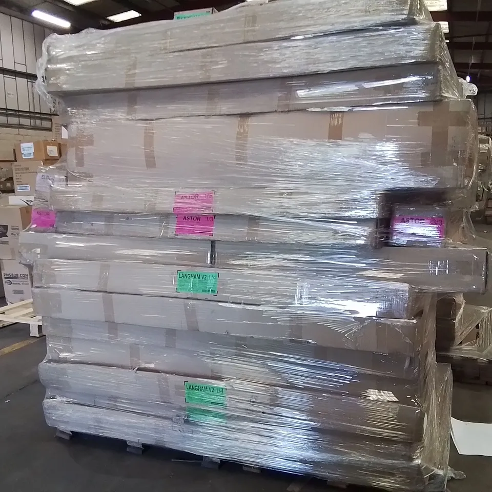 PALLET OF DESIGNER INCOMPLETE BED PARTS AND PIECES