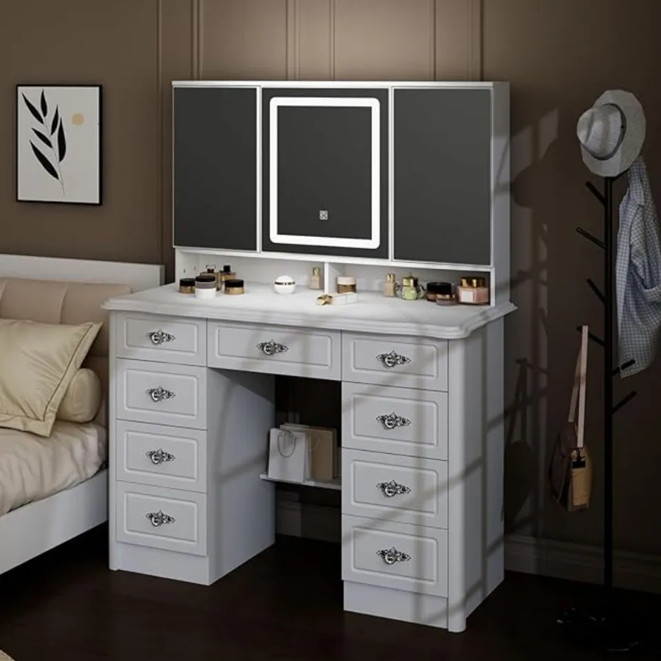 BOXED DRESSING TABLE WITH MIRROR