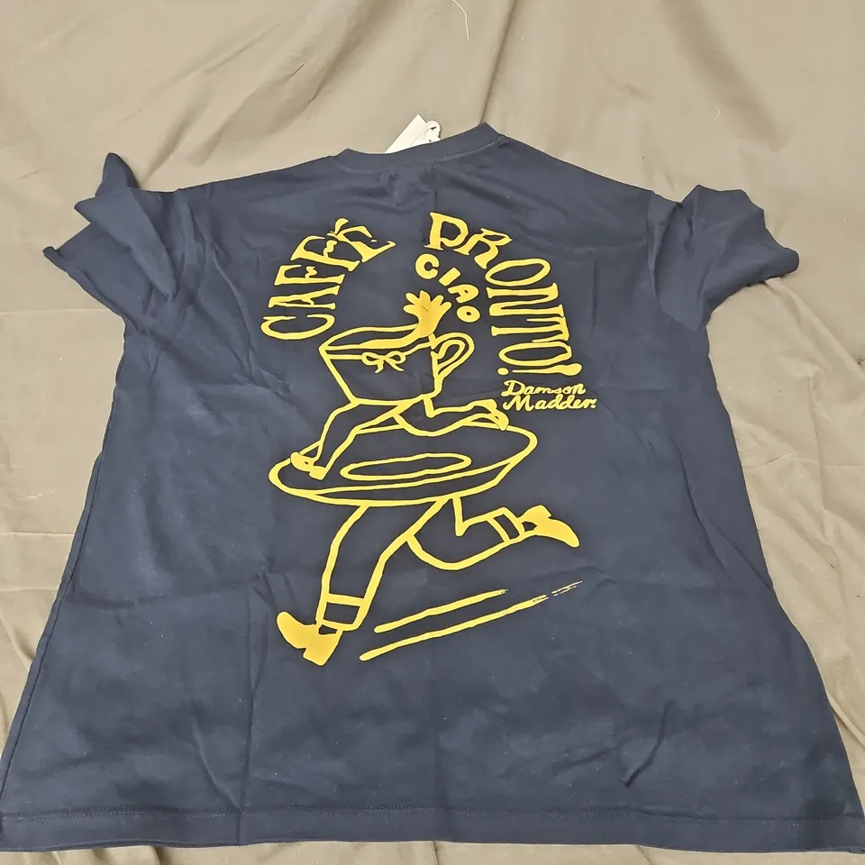 DAMSON MADDER CAFE PRONTO BOYFEIND TEE IN NAVY SIZE 8