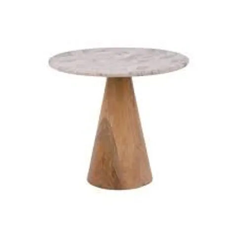 BOXED FORCE TABLE WIDE MARBLE BROWN, MANGO FRAME