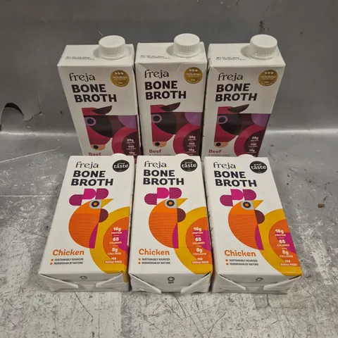6 X FREJA BONE BROTH STOCK IN VARIOUS FLAVOURS