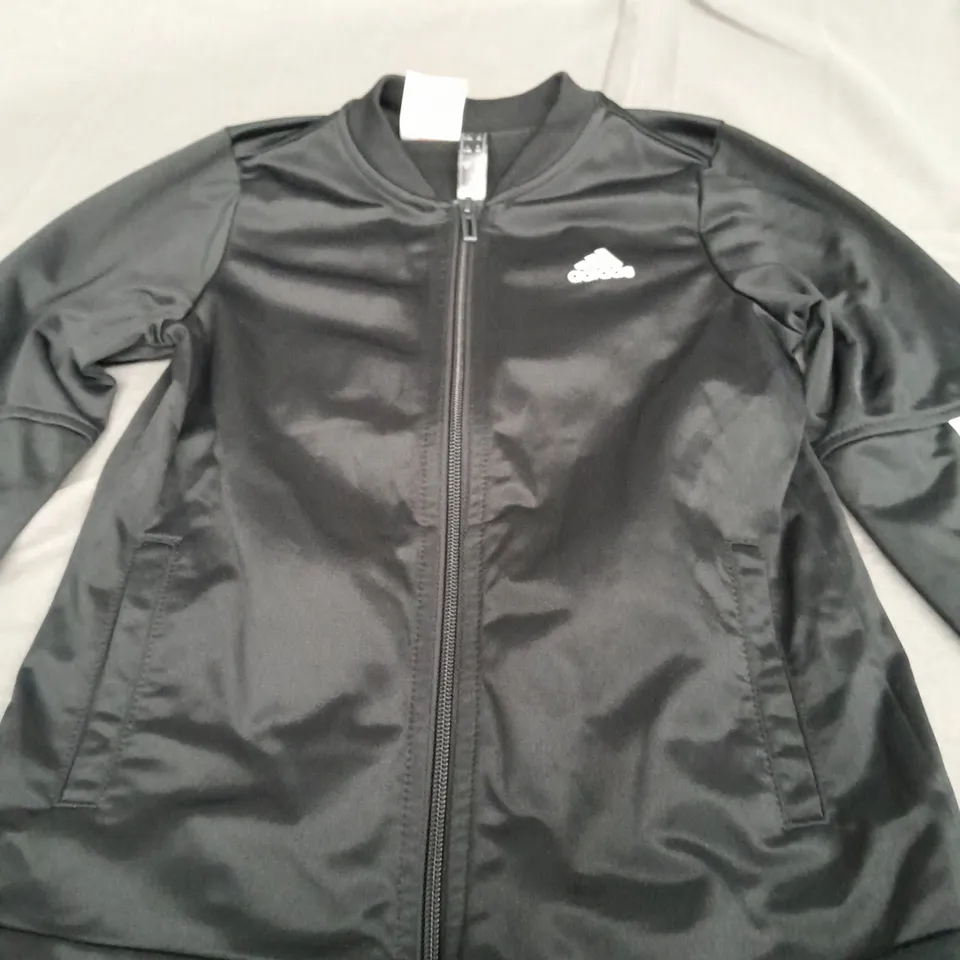 ADIDAS BLACK 3 STRIPE JACKET - UK 9-10 YEARS