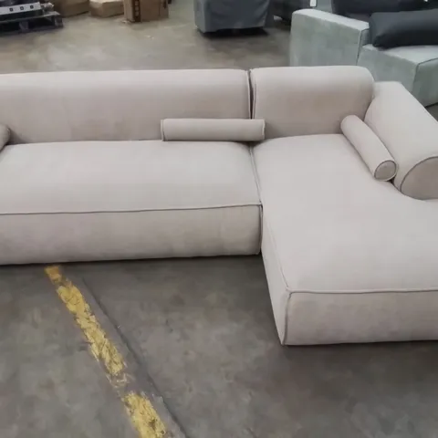 QUALITY DESIGNER FLEX FELIXSTOWE UPHOLSTERED CORNER SECTIONAL SOFA -LIGHT GREY-