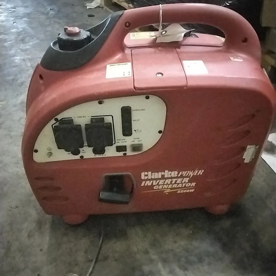 CLARKE IG2200A 2.2KW PETROL INVERTER GENERATOR 