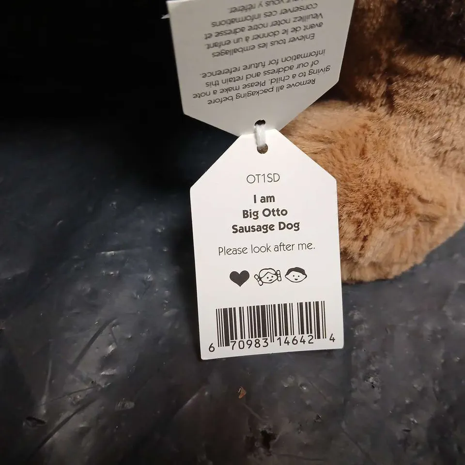 JELLYCAT  - BIG OTTO SAUSAGE DOG PLUSH TEDDIE