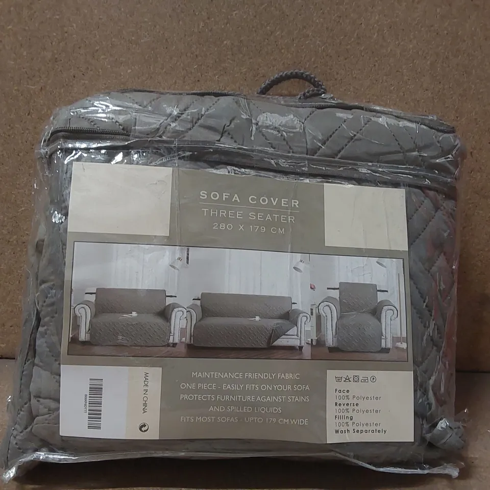BAGGED WATERPROOF REVERSIBLE SOFA COVER QUILTED ANTI-SLIP COUCH PROTECTOR - 280 x 179cm