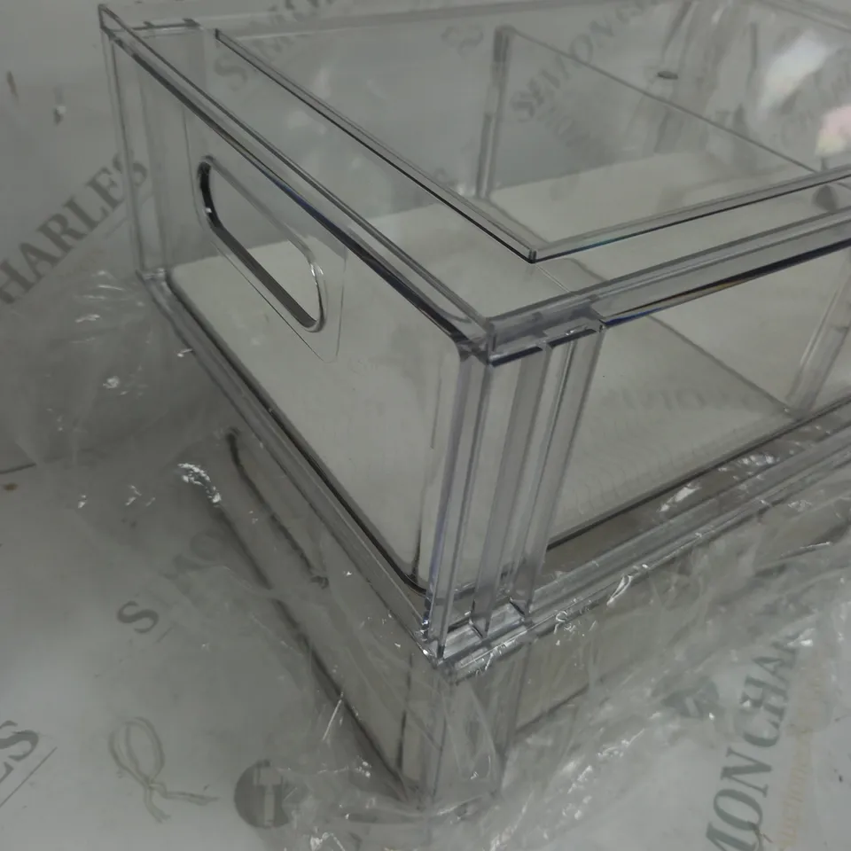 BOXED COOK'S ESSENTIALS SET OF 2 STACKABLE STORAGE DRAWERS WITH DIVIDERS